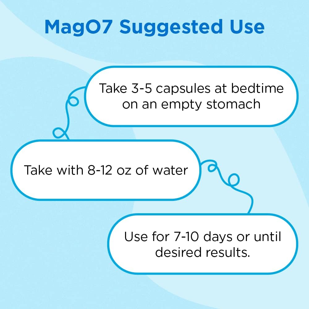 nbpure MagO7 - Natural Colon Cleanse & Detox - Occasional Constipation Relief, Stool Softening, & Bloating Support for Men & Women - Ozonated Magnesium Oxide, 180 Capsules