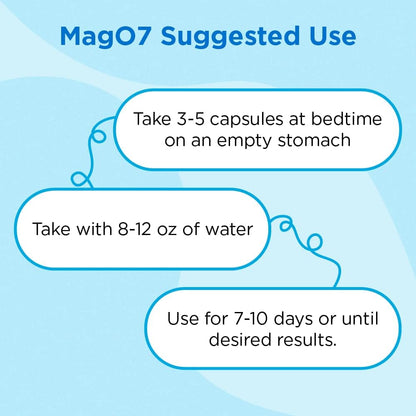 nbpure MagO7 - Natural Colon Cleanse & Detox - Occasional Constipation Relief, Stool Softening, & Bloating Support for Men & Women - Ozonated Magnesium Oxide, 180 Capsules